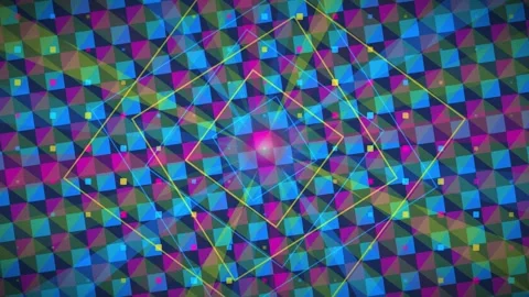 Fast kaleidoscope pattern with neon strobe lights Stock Footage 344729636