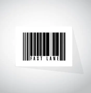 Fast lane barcode message concept Stock Illustration