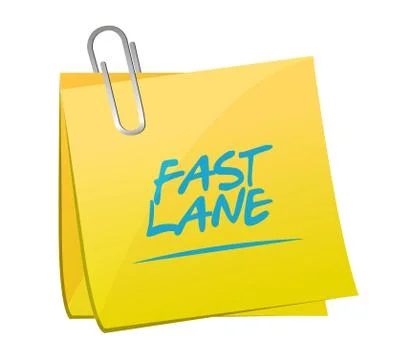 Fast lane post it message concept Stock Illustration