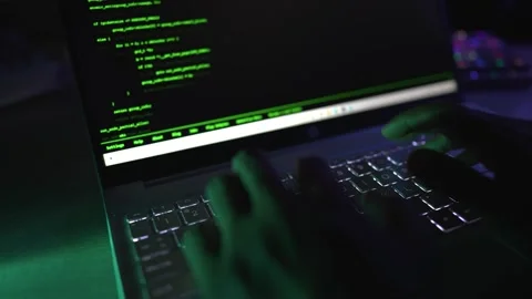 Fast laptop keyboard typing for coding with keyboard sound Stock Footage 290950786