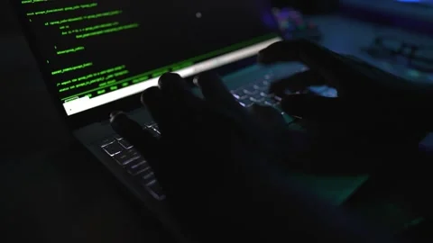 Fast laptop keyboard typing by hand for coding Stock Footage 290944610