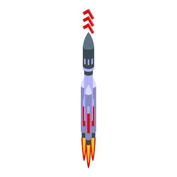 Fast launch rocket icon isometric vector. Spaceship idea Stock Illustration