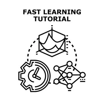 Fast learning tutorial concept representing data and ai processing イラスト素材
