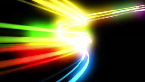 Fast Light Color Lines Running Flickering in Competition Like F1 Intro 動画素材 150564805