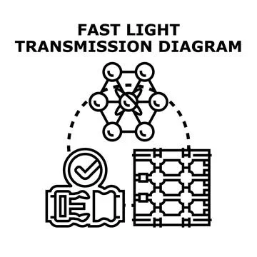 Fast light transmission diagram technology concept Stock Illustration