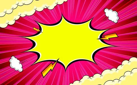 Fast line manga comic background with abstract color explosion anime frame .. Stock Illustration