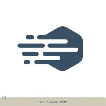 Fast Lines Hexagon Shape Logo Template Illustration Design. Vector EPS 10. Stock Illustration