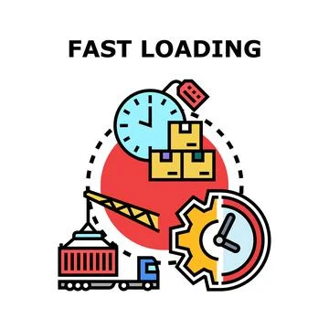 Fast loading delivery and shipping process concept Stock Illustration