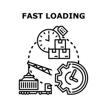 Fast loading delivery and shipping process concept Stock Illustration