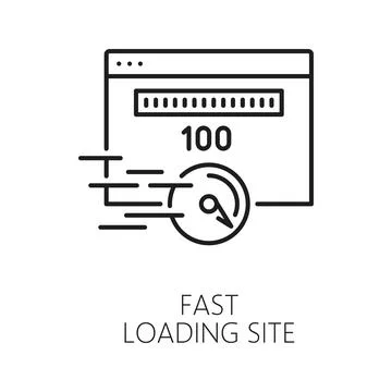 Fast loading site, content delivery network icon Stock Illustration