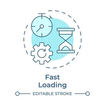 Fast loading soft blue concept icon Illustrazione stock