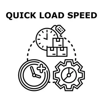 Fast loading speed and efficient delivery concept Stock Illustration