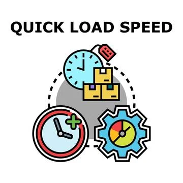 Fast loading speed and efficient delivery concept Stock Illustration