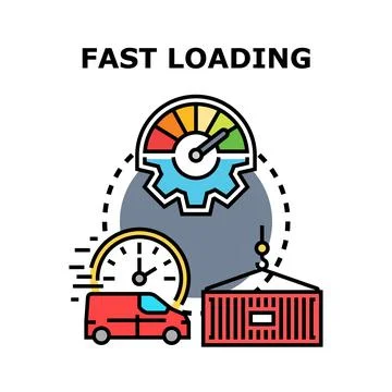 Fast loading speed optimizing delivering solutions concept Stock Illustration
