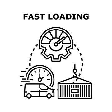 Fast loading speed optimizing delivering solutions concept イラスト素材