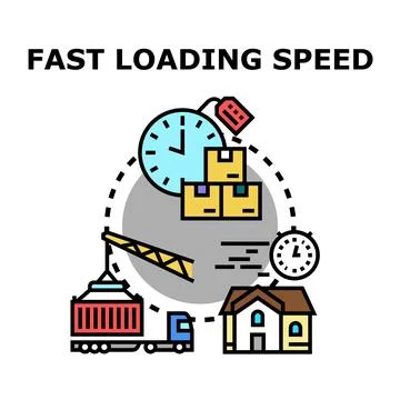 Fast loading speed vector illustration for delivery and logistics Stock Illustration