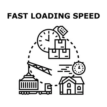 Fast loading speed vector illustration for delivery and logistics Stock Illustration