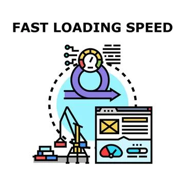 Fast loading speed web page optimization concept diagram イラスト素材