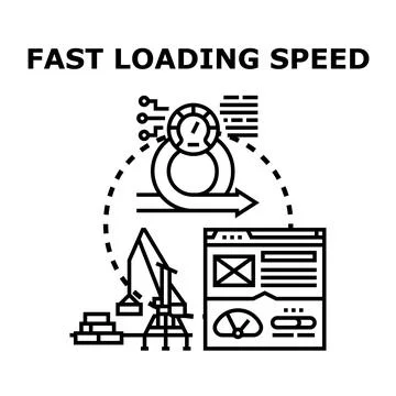 Fast loading speed web page optimization concept diagram Stock Illustration