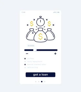 Fast loan mobile app, ui design, vector 스톡 일러스트