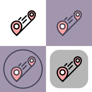 Fast Location Tracking- GPS Navigation Icon Set Illustrazione stock