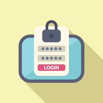 Fast login online icon flat vector. Tablet equipment Stock Illustration