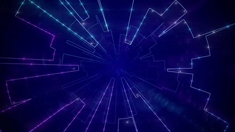Fast Looping blue shining tunnel. Video stock 78555214