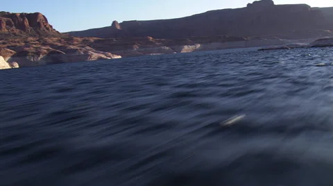 Fast, low flight over Lake Powell Stock Footage 59508341