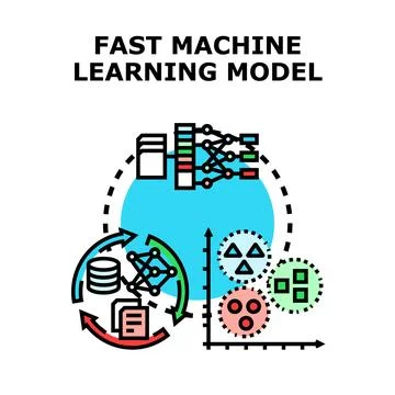 Fast machine learning model developing artificial intelligence concept Stock Illustration