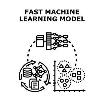 Fast machine learning model developing artificial intelligence concept 스톡 일러스트