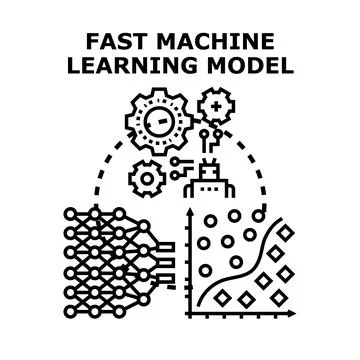 Fast machine learning model optimizing data processing Illustrazione stock
