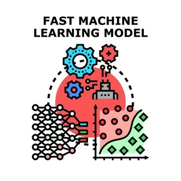 Fast machine learning model optimizing data processing Ilustração Stock