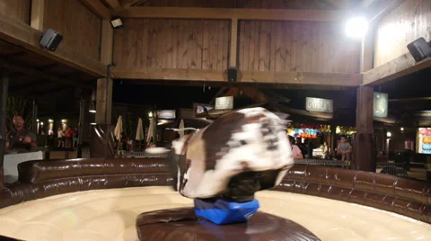 Fast Mechanical Bull Stock Footage 29532446
