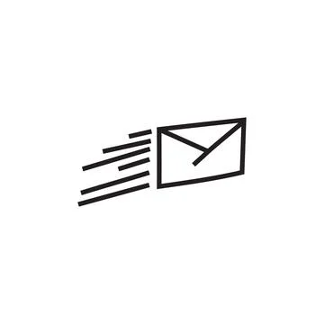 Fast message. Vector hand drawn line icon template Illustrazione stock