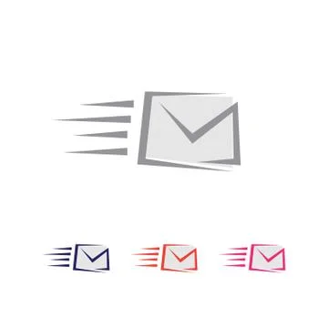 Fast messaging email icon logo design vector in modern style Stock Illustration
