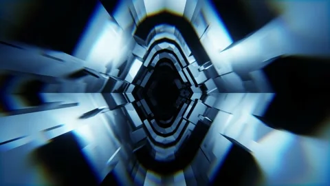 Fast Metallic Tunnel Loop Video stock 165128427