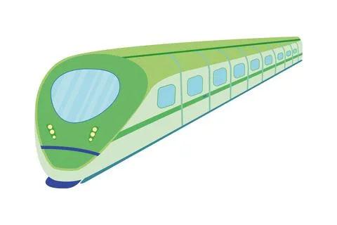 Fast modern express passenger train. Vector illustration. Illustrazione stock