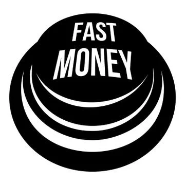Fast money button icon, simple style. Illustrazione stock
