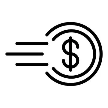 Fast money delivery icon, outline style Stock Illustration