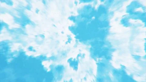 Fast motion blur through white clouds in blue sky イラスト素材