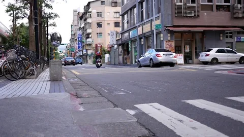 Fast motion of busy traffic flow on small alley in Taipei Taiwan Video stock 82884032