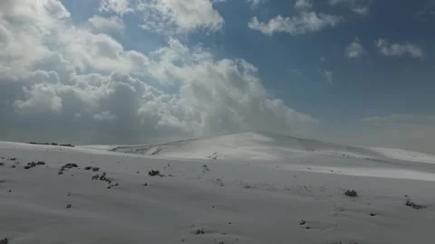 Fast motion capture of heavy white clouds swiftly moving, stock footage. Stock Footage 304829368
