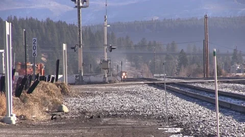 Fast Motion Clip of a  Cargo Train Passing through Truckee Stockbeeldmateriaal 45615024