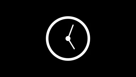 Fast Motion Clock Icon Animation – 4K Dynamic Time Visual. Black background. Stock Footage 282577263