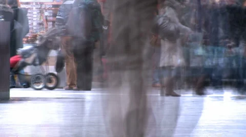 Fast motion crowd  Stock Footage 4013741