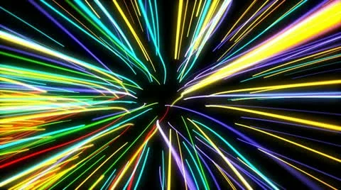 Fast motion glowing lights lines Video stock 12586758