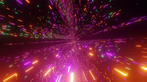Fast motion graphics sci fi field of data rapidly moving, pink and orange Stock-Footage 130383563