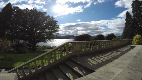 Fast Motion Lake View from Bridge – Stunning Aerial Animation Stock Footage 307896258