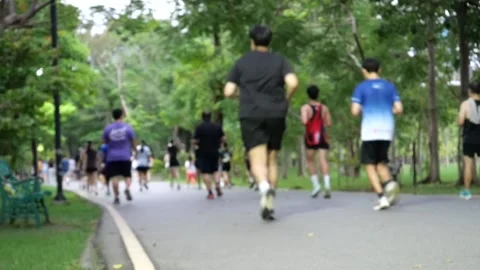 Fast Motion Park Jogging with Asian Runners 스톡 동영상 341887549