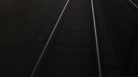 Fast motion railway perspective Stock Footage 332620279